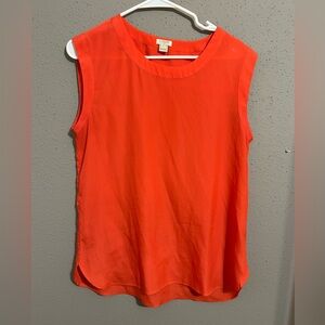 J. Crew Vibrant Orange Sleeveless Blouse. Size Small.